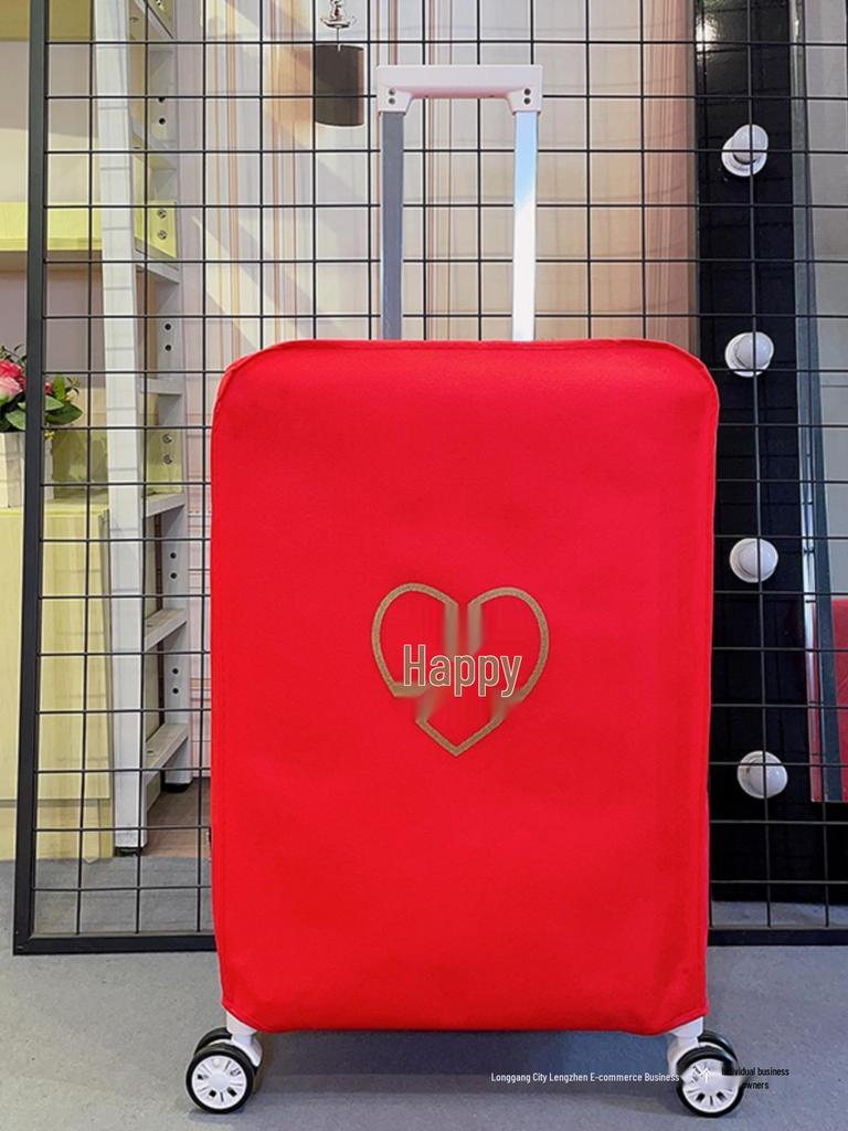 Double Happiness Red Wedding Protective Suitcase Luggage Cover with Password and Dust Bag