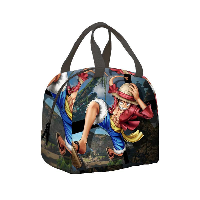 Borsa per il pranzo per bambini Anime One Piece King dei Pirati per studenti delle scuole elementari e medie Borsa da picnic con impacco di ghiaccio Borsa termica portatile per bento