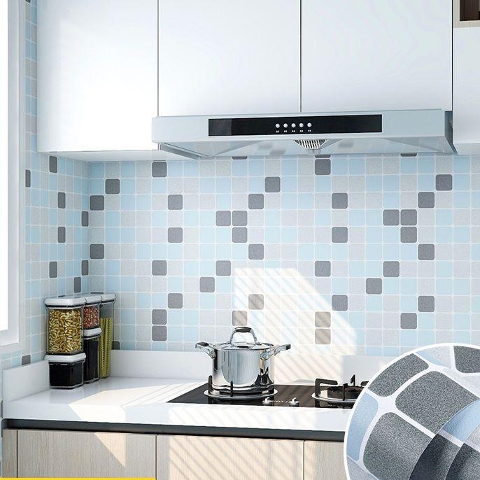 Kitchen Oil-Proof Sticker Waterproof Self-Adhesive High Temperature Stove Wallpaper Toilet Bathroom Tile Renovation Wall Sticker