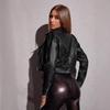 European and American women's PU leather jacket slim fit trendy retro locomotive style leather jacket hot girl street wear