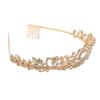 Gold Bridal Crown Fashionable Beautiful Elegant Glittering Wedding Princess Crown for Party