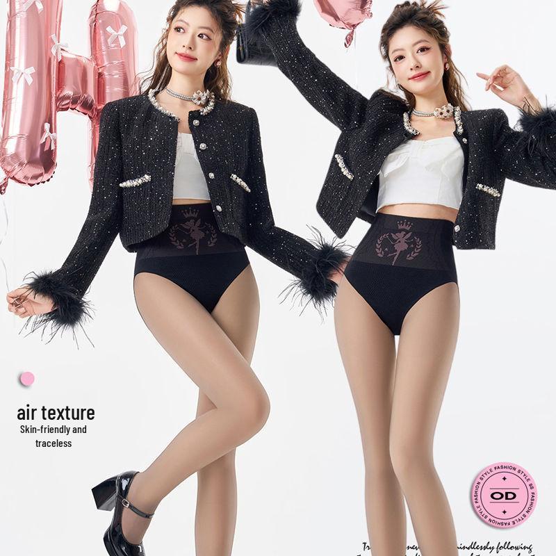 

Женские черные шелковые ультрапрозрачные колготки Petrusse на флисовой подкладке для ранней осени 100g Black Full Foot