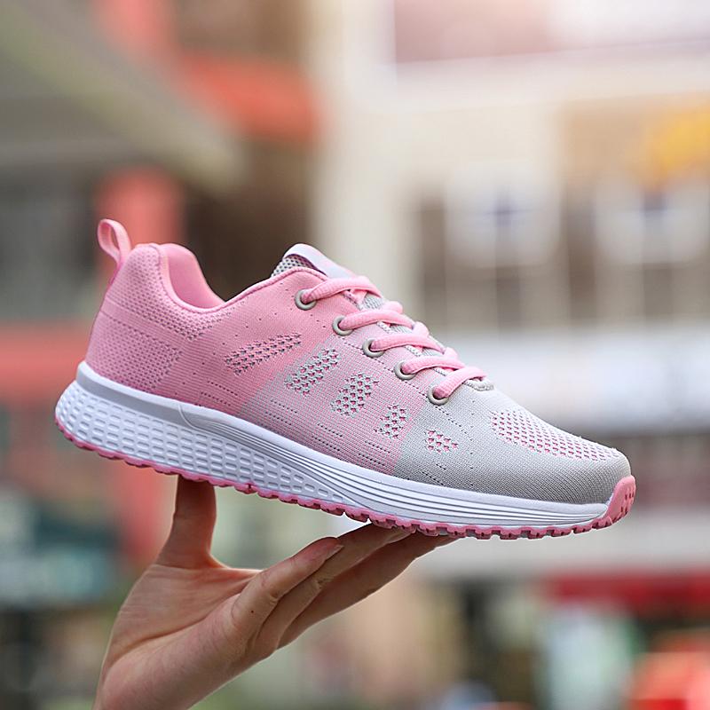 Womens Casual Running Shoes Breathable Knit Sneakers for Ladies Lightweight Sports Shoes Size 35-42