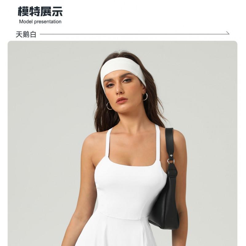 Womens Quick-Dry Tennis Dress With Built-in Bra Pad UV Protection Cooling Fabric Sleeveless Sport Skirt Workout