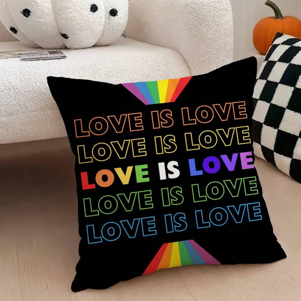 Gay Lesbian Lgbt Rainbows Pillow Case Cushion Cover Throw Pillow Case For Car Sofa