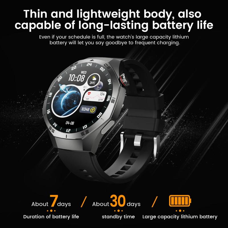 2025 Nouvelle Montre Connectée Homme Tracker GPS Écran AMOLED HD Fréquence Cardiaque Appel Bluetooth NFC Étanche Sports Extérieur Fitness Montre Connectée
