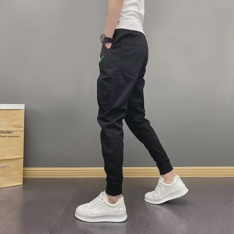 Pánské ležérní kalhoty s manžetami ve volném střihu v korejském stylu pro jaro a léto 2023