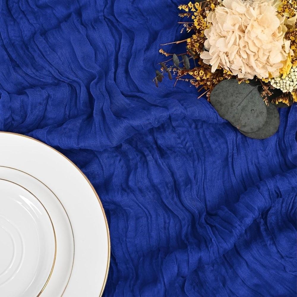 Elegant Pleated Tablecloth Washable Table Flag Crepe Table Runners  Table Settings