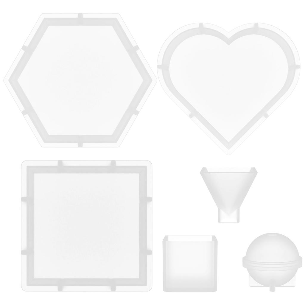 Large Silicone Molds Epoxy Resin Casting Molds Hexagon/Heart Shape Mould DIY Flower Preservation Art Craft Tools Gift