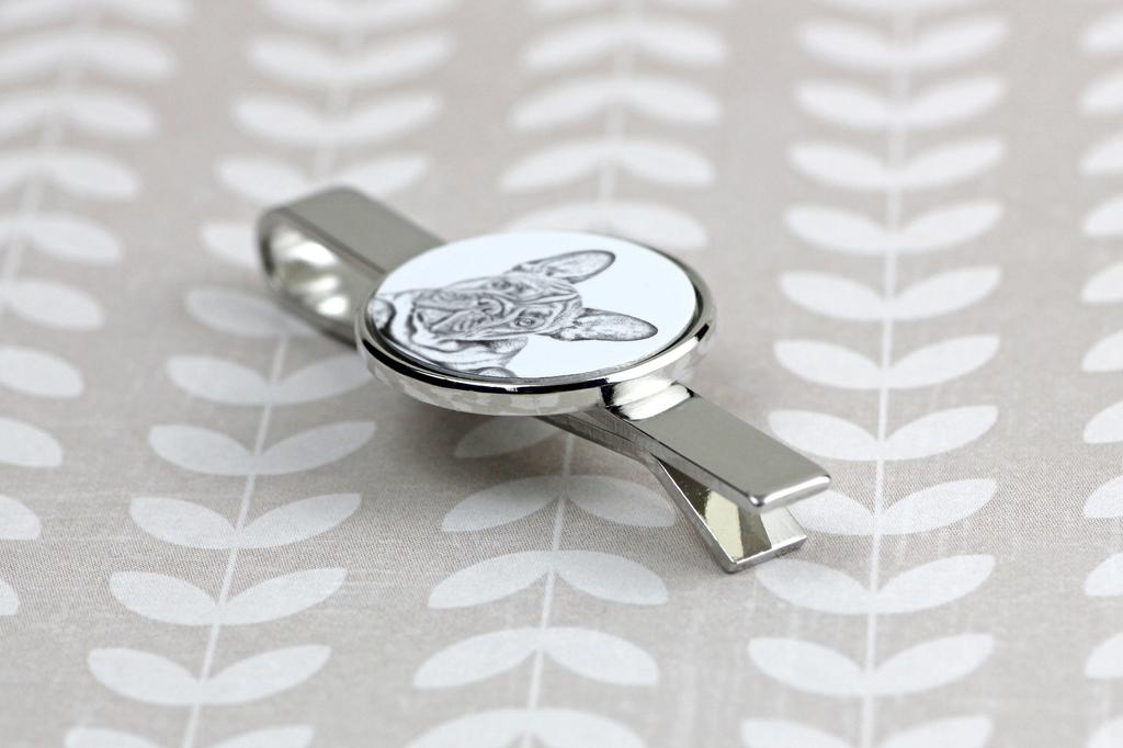 French Bulldog, Frenchie - tie clip with a dog, personalized tie clip, a unique gift for a man from the Art-Dog brand