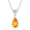 [FANCIME] Birthstone Necklace for Women - November Birthstone Citrine, Teardrop Heart Motif, Zirconia, Silver Pendant S925 - Lucky Stone Accessory - C