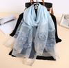 Silk Women Scarf Wool Shawls Lady Wraps Bufanda Floral Pashmina Embroidery Scarves Foulard Hijab Solid Female Hair Bandana