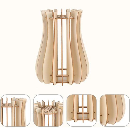 Easy Assembly Puzzle Vessel Wooden Flower Vase, Arrangement Display Stand for Placing Flowers & Artistic Floral Base Artificial Flowers, Suitable