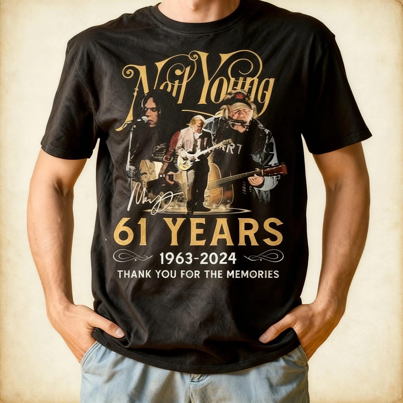 Neil Young 61 Years T-Shirt 1963 2024 Thank You For The Memories S