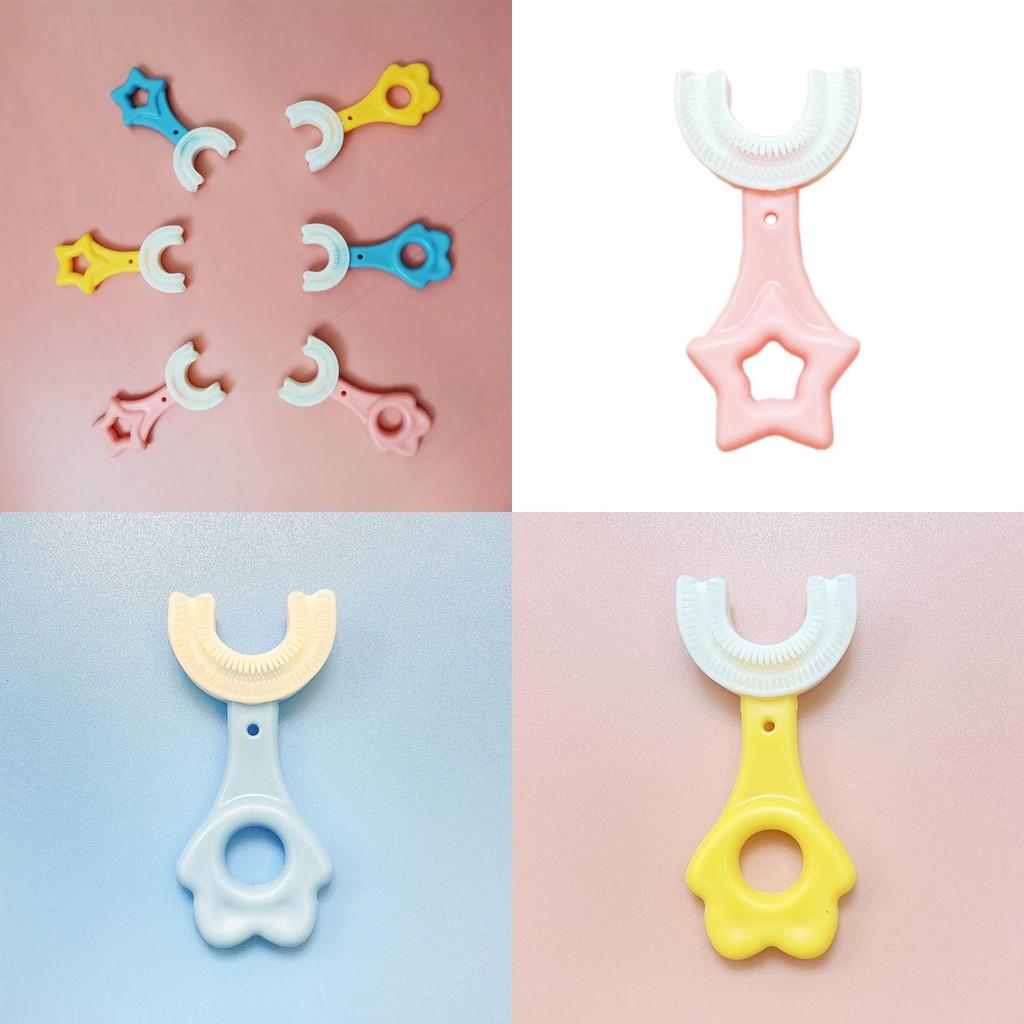 U-shaped Toothbrush For 2-12 Year Old Kids With Soft Silicone Bristles**