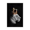 León macho y leona con corona, pintura en lienzo, carteles e impresiones de animales en blanco y negro, decoración de pared para sala de estar, sin marco