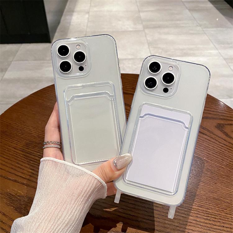 Creative Card Bag Is Suitable for Apple 11PRO Anti-drop Transparent Card Bag, Mobile Phone Case Iphone11 Simple Soft Protective Case.