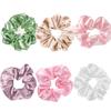 6pcs Satin Scrunchies Girls Elastic Hair Band Ponytail Holder Ties Rubber Bands Bride Bridesmaid Accessories Wedding Supplies