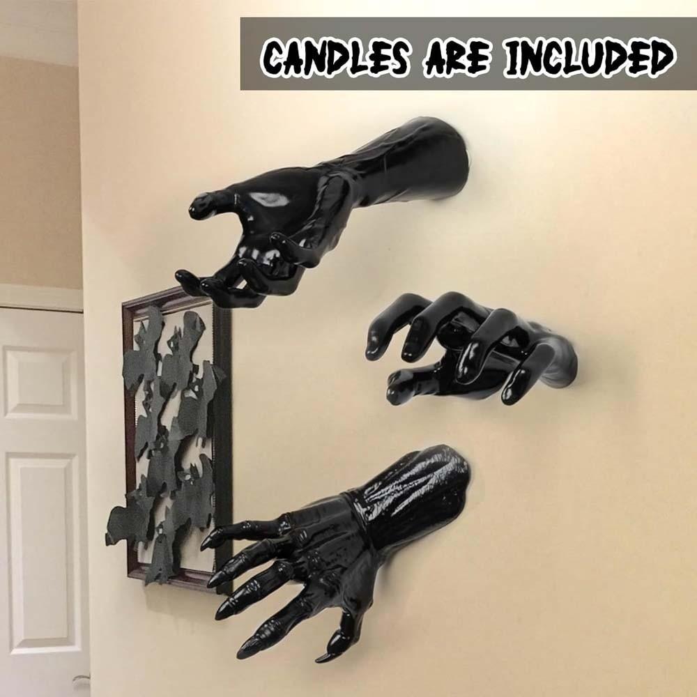 Fake Hand PVC Demon Hand Wall Mounted Creepy Design Ghost Claw Matte Finish Solid Body Spooky Prop Photo Background