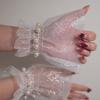 Fashion Accessories Glitters Shining Arm Sleeves Pearl Decoration White False Sleeve Cuffs Wrist Cuff Nails Photography Studio