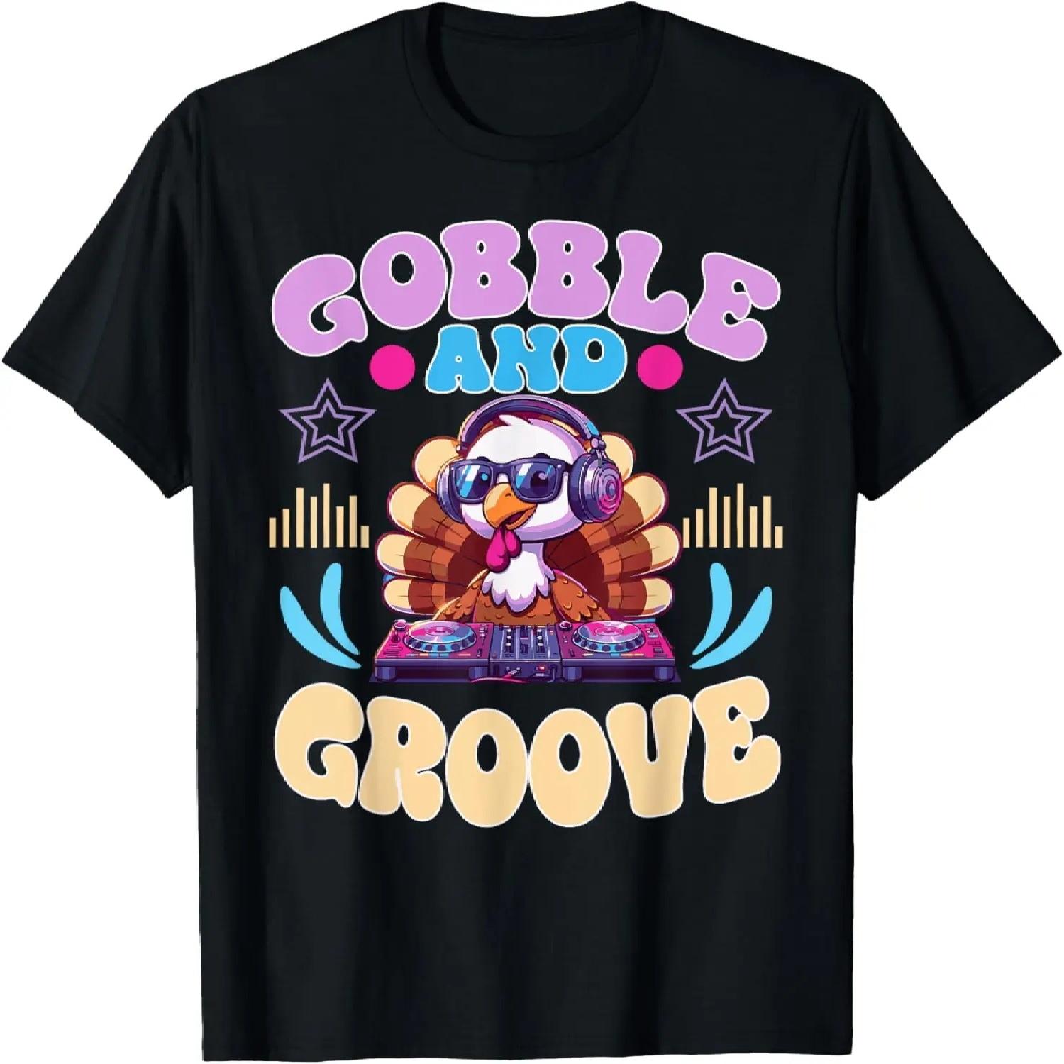

Autumn Thanksgiving Gobble And Groove Turkey Day T-Shirt XXXXXL чорний