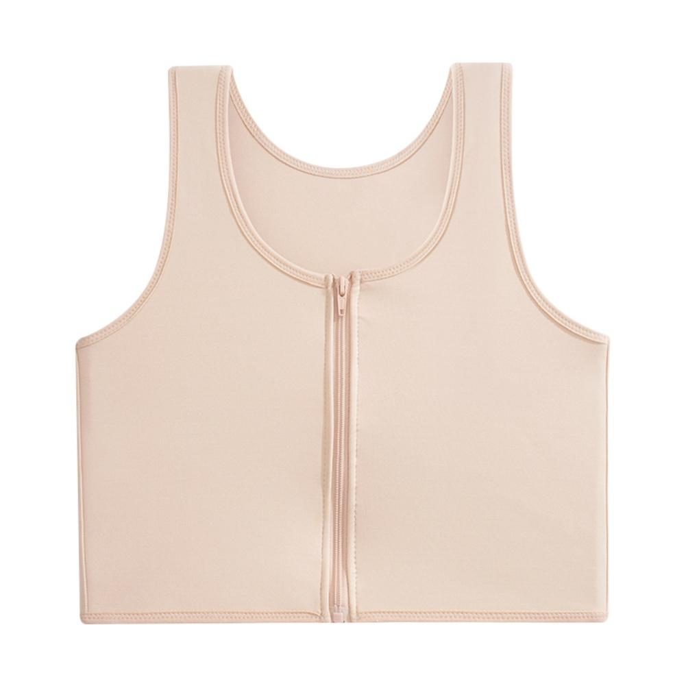 Corsetto con cerniera frontale Gilet piatto Fascia toracica Lesbica Tomboy Senza cuciture Canottiera modellante da donna Bustier IntimoModellatore taglie forti