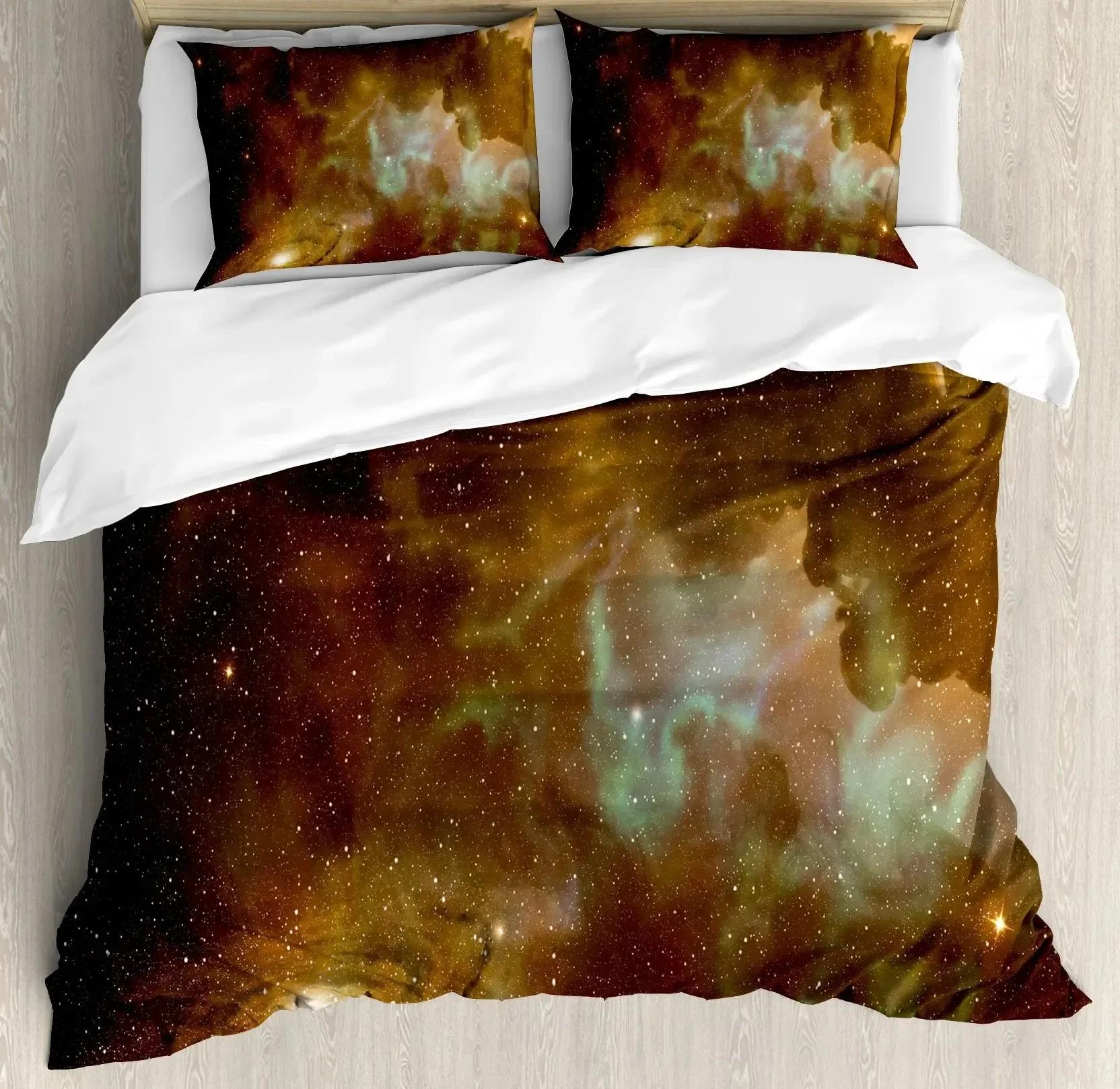 

Sky Space Night Time Universe Stars And Nebulas Distant Parts Of Galaxy Comfortable Duvet Quilt Cover Pillowcase Bedding Set 70x133cm