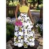 Women's 2 Piece Outfit Set Sexy Solid Color Ruffle Sleeve Crop Top High Waist Tiered Flowy Maxi Skirt Elegant Vacation Beach Wear Suit