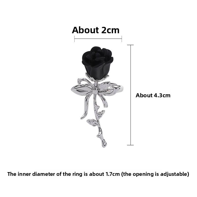 

Japan and South Korea Rose Open Ring Women s Personality Fashion High Sense Index Finger Ring Sweet and Cool Temperament Adjustable Hand Jewelry