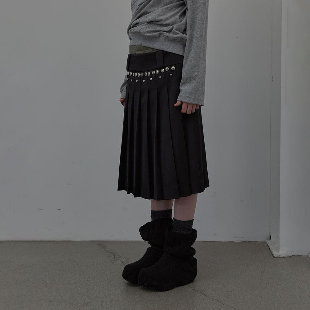 Lcdc Tm Stud Pleated Midi Skirt (Black)