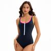 Multicolor Sexy Swimsuit Women's Color Block Backless Triangle Swimsuit