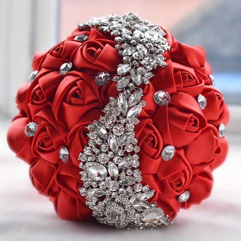 1PC Brilliant Festival Celebration Wedding Dress Photography Wedding Ceremony Bride Exquisite Handheld Flower Bundle
