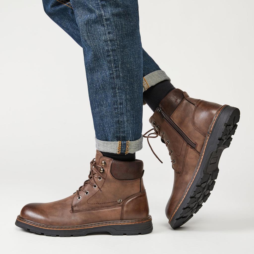 Foxsense Chelsea Side Chukka Genuine Straight Dress Dark Size Men's Boots, Gore, Style, Leather, Tip, Shoes, Formal, Brown, 28.0cm, R766H-22