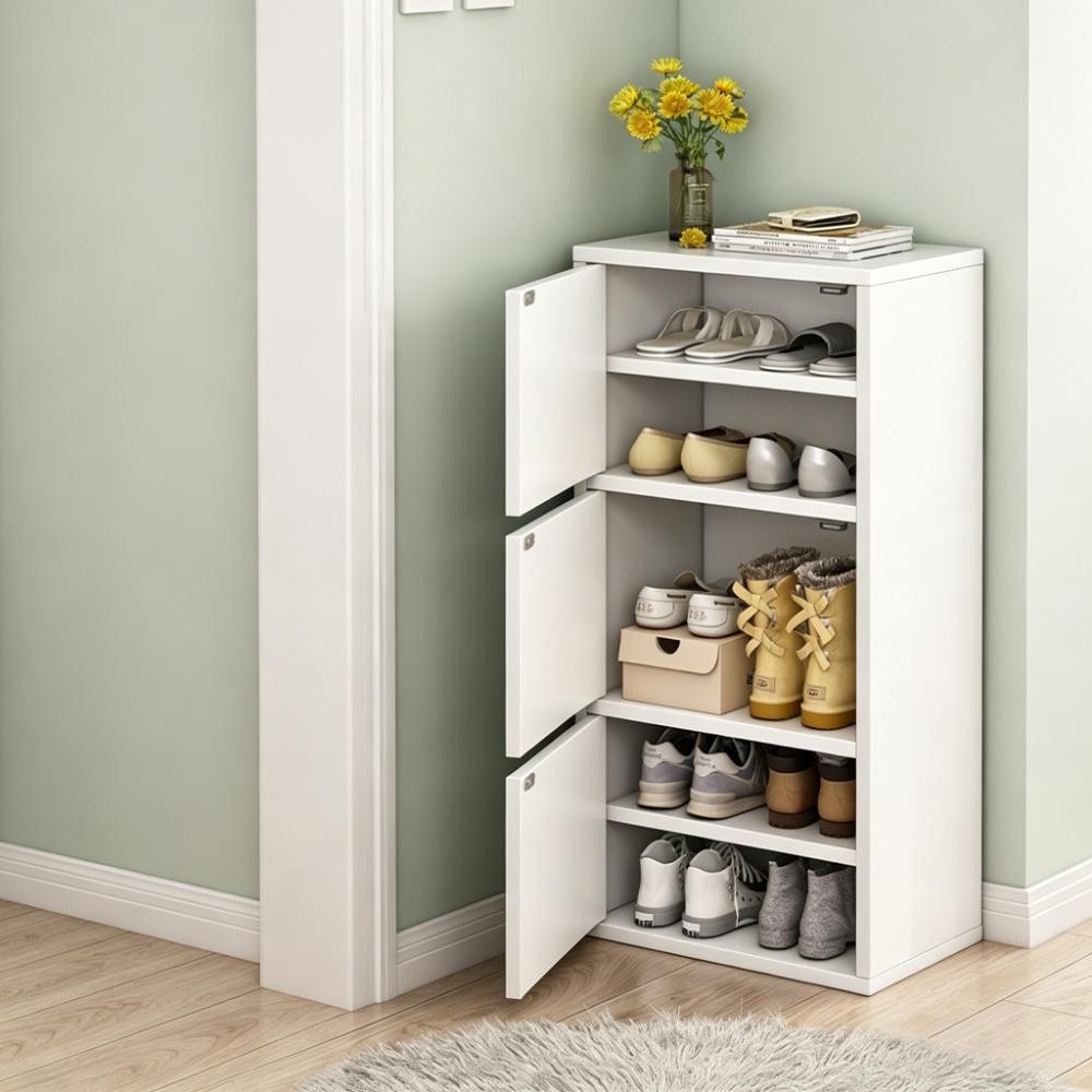 Large Capacity Narrow Home Shoe Rack Simple and Space Saving Entrance Cabinet Small Unit Corner Dust-proof Bucket Cabinet