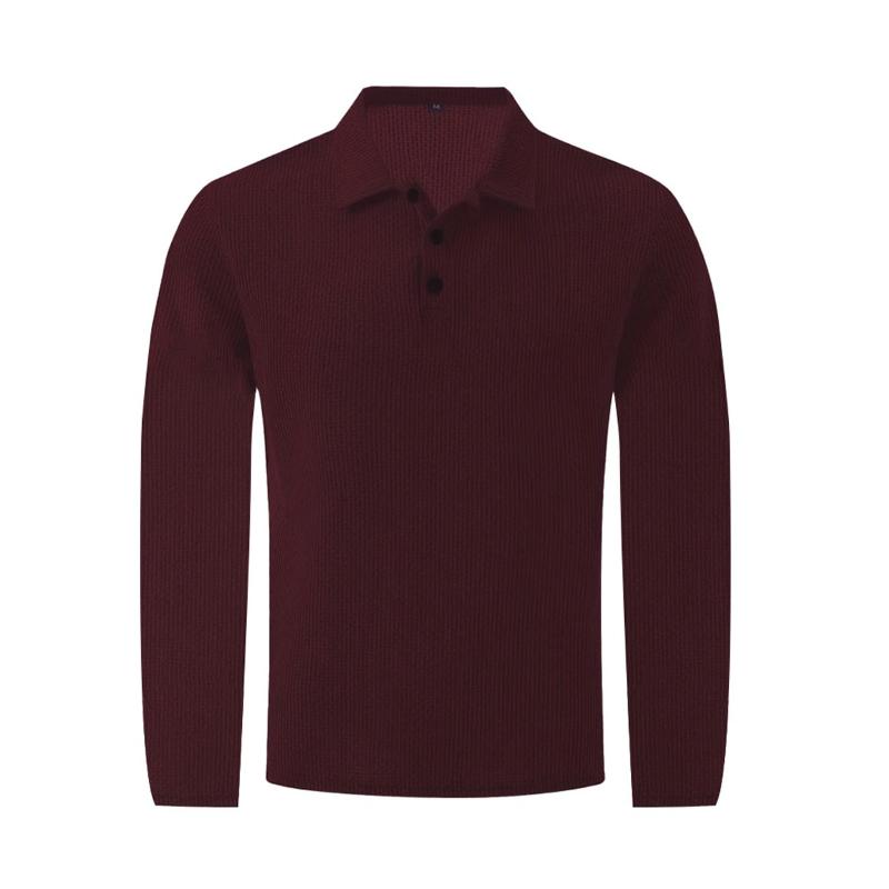 Men's Polo Shirts Fashion Solid Color Mens Long Sleeve Tops Button Mesh T-shirts Yahseng