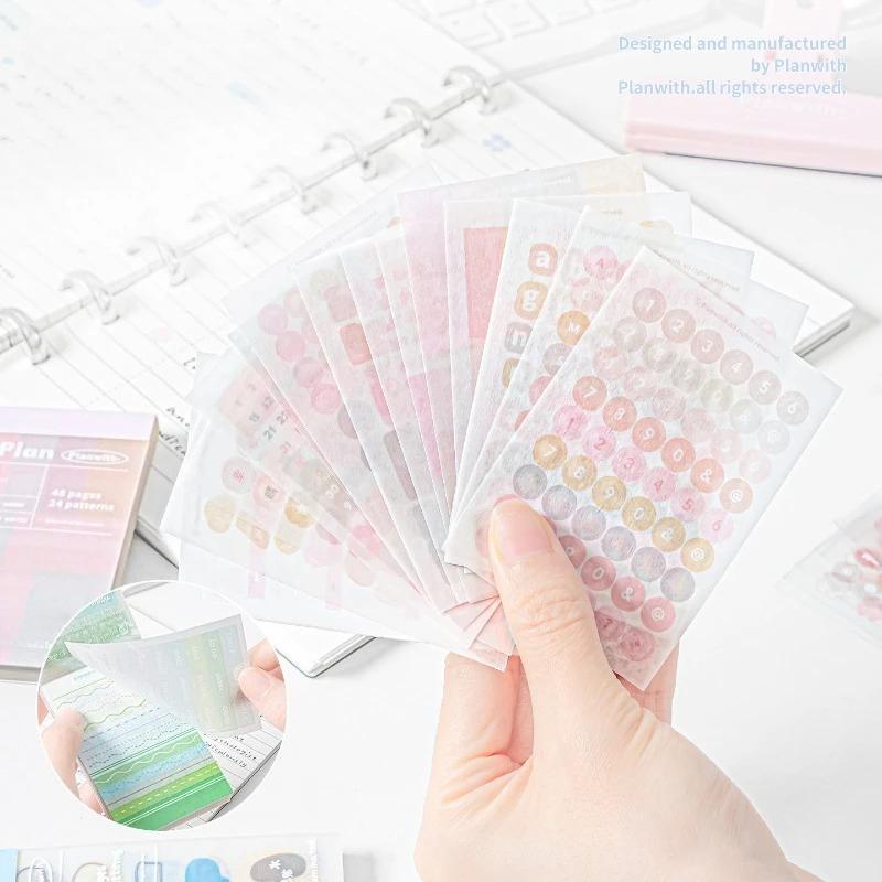 48sheet Multi-Color Tabs Index Tabs for Page Marking Note Taking Writeable Classification Stickers for Books Notebooks Office
