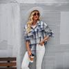 Women's European & American Plaid Woolen Shirt - Autumn/Winter Lapel Button-Up Casual Style