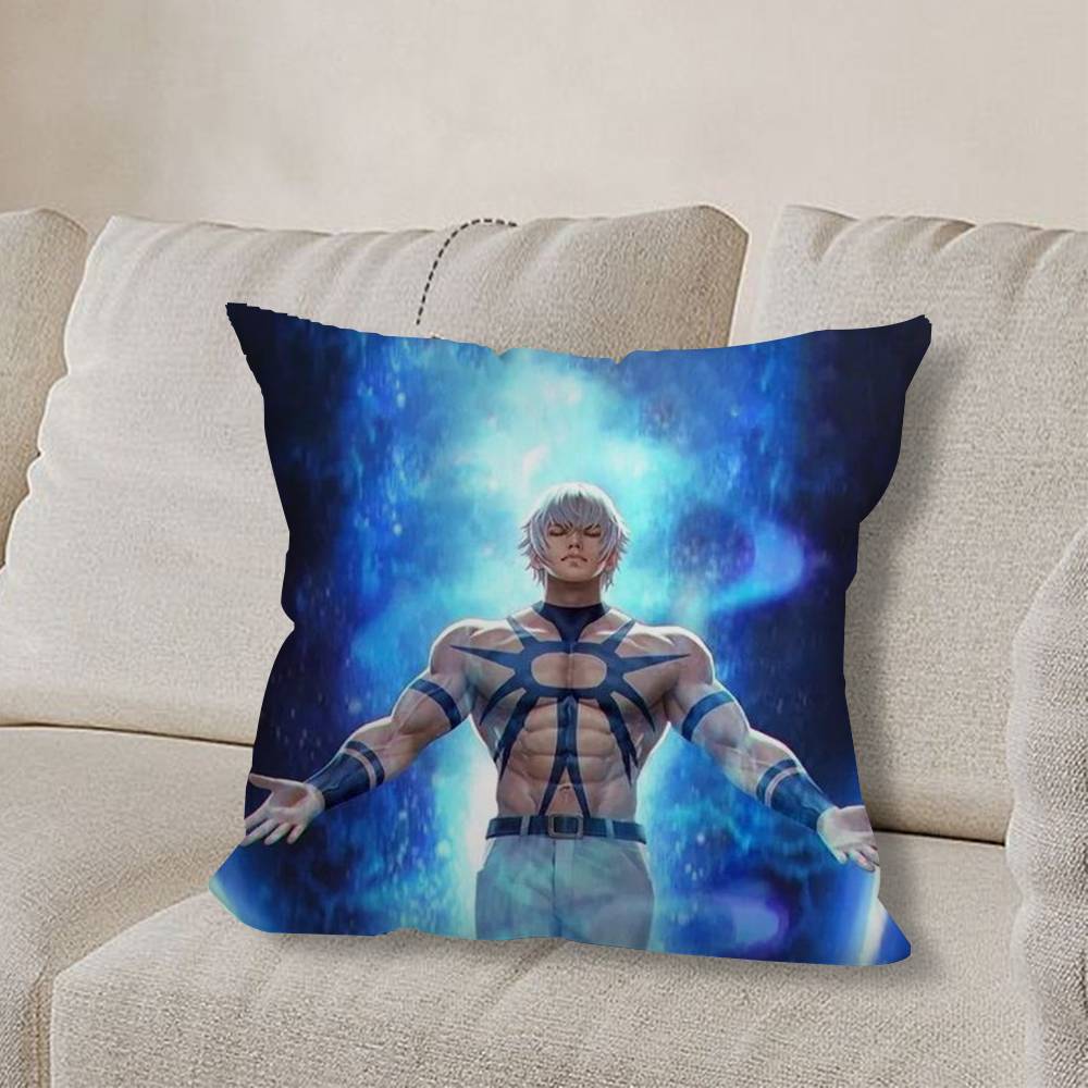 K-King Of F-Fighters cool Pillow Case Square Double-Sided Printing Short Plush Sofa Cushion Cover Bedroom Bedside Pillow