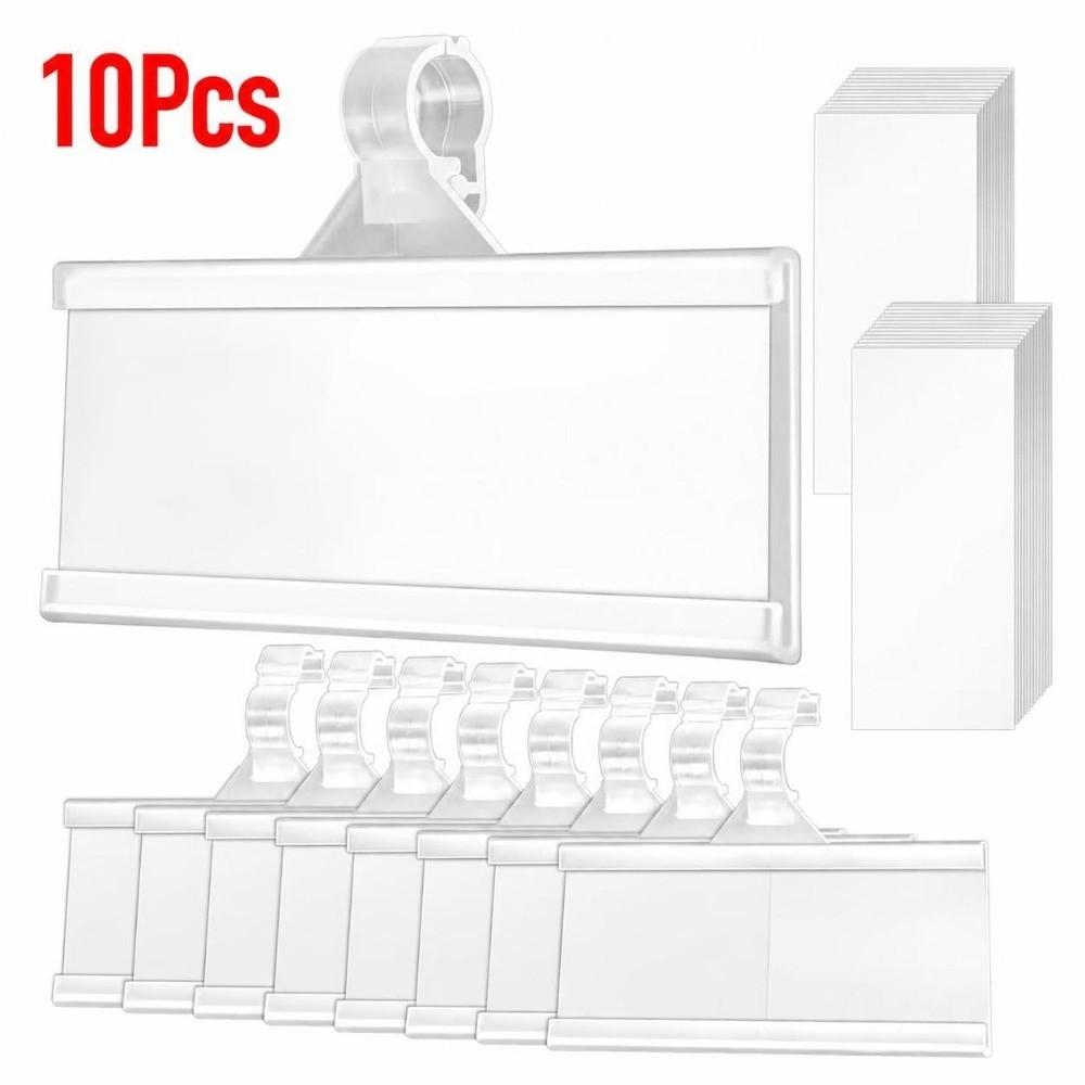 10Pcs Translucent Label Holder Plastic Plastic Hang Tag Practical Price Tag Holder Wire Shelf