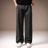 High-end American retro men's casual pants spring new solid color simple loose straight wide-leg trousers men