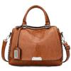 Yogodlns Vintage Boston PU Leather Luxury Handbags Purse Women Shoulder Crossbody Bags Rivet Designer Female Pillow Tote