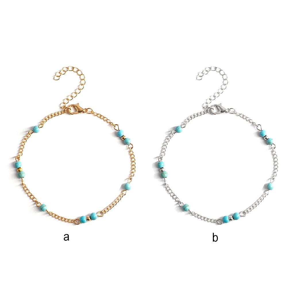 Anklets Layered Beaded Adjustable Simple Style Universal Aesthetic Jewelry Fashion Accessory Ankle Bracelets for Women Girls