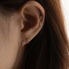 Youngglow 14k Slim Pave Cubic One Touch Earring (2size)