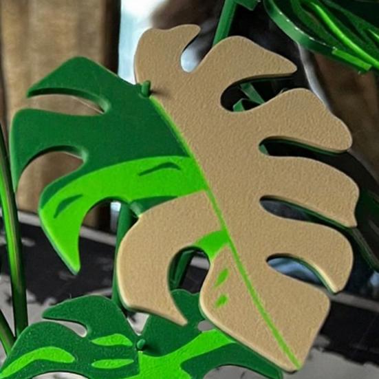 Yousheng 1 Set 3D Printed Monstera Leaf Coaster Heat-Resistant Tropical Leaves Trivet Anti-scald Mat Kitchen Countertop Coffee Cup Holder Dining Table