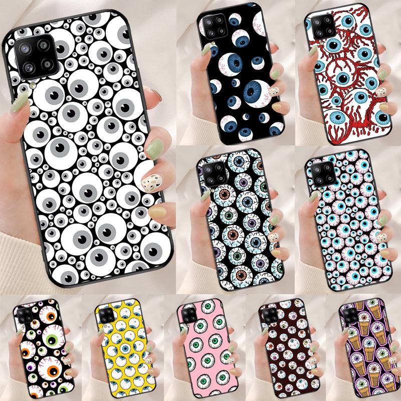 Crazy Eyeball Pattern For Samsung Galaxy A56 A36 A26 A16 A05 A06 A22 A32 A52 A54 A34 A14 A55 A15 A53 A33 A35 Case