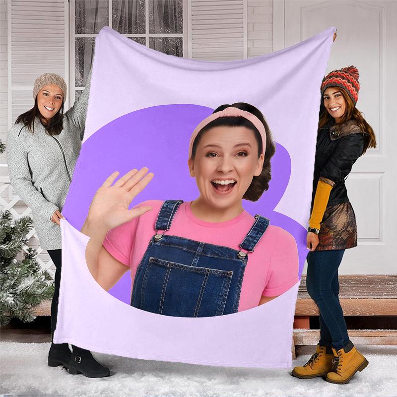 1pc Ms Rachel3 Theme Blanket - Digital Print, Polyester, Cozy for All Seasons, Perfect for Outdoor, Camping, and Travel