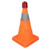 2 Set 30cm Traffic Cones Foldable Reflective Strips Road Safety Cones with Lights for RVs Cars Parking Lots Orange