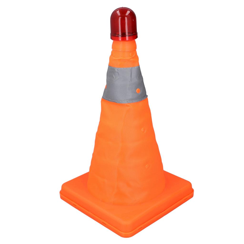 2 Set 30cm Traffic Cones Foldable Reflective Strips Road Safety Cones with Lights for RVs Cars Parking Lots Orange