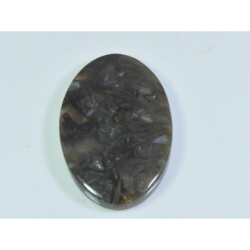 49Cts. Natural Tree Moss Agate Oval Cabochon Loose Gemstone 24X40X05MM D-151