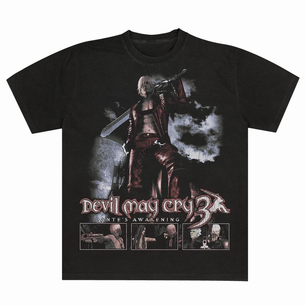 Devil May Cry 3 Dantes Awakening Dante Retro Action Game T Shirt Men's Clothing Vintage Graphic Tee Streetwear Summer T Shirt
